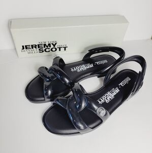 Melissa + Jeremy Scott Inflatable Tube Sandals Black Woman's size 6 New